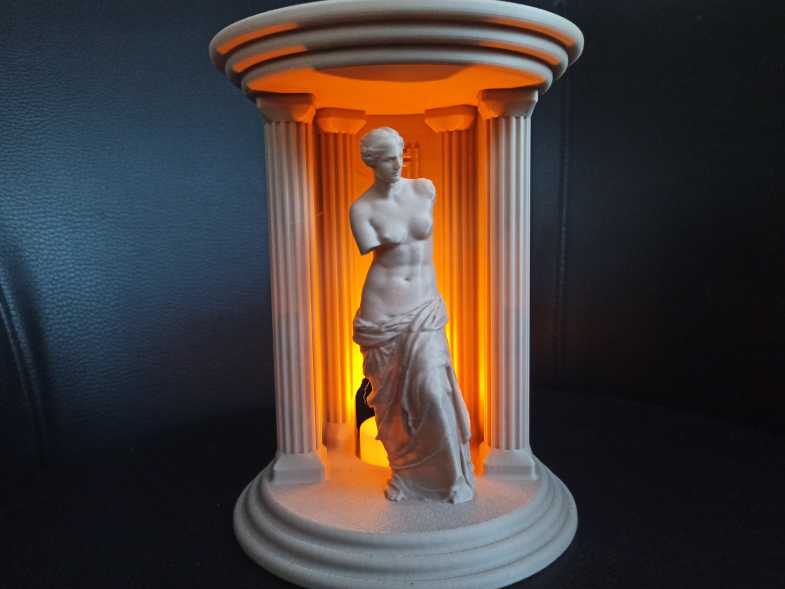 Decoração de luz de chá de templo grego da deusa Afrodite